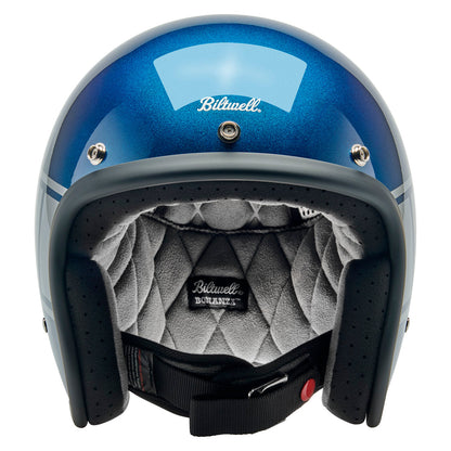 Casco bonanza holeshot azul metálico/plata
