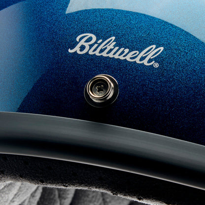 Casco bonanza holeshot azul metálico/plata