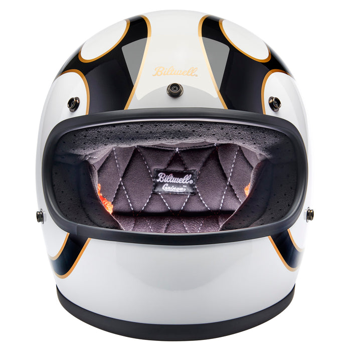 Casco Biltwell Gringo - flamas blanco/negro