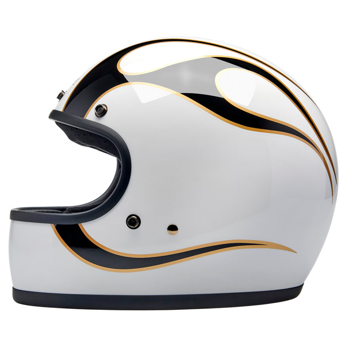 Casco Biltwell Gringo - flamas blanco/negro