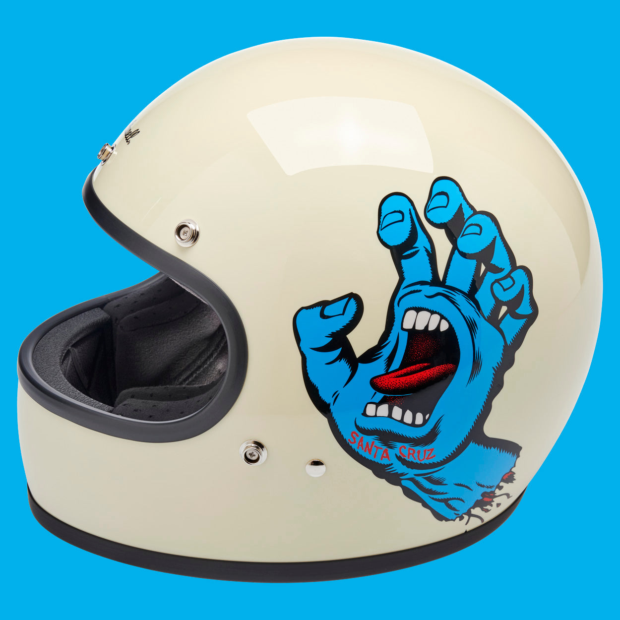 Casco gringo santa cruz ECE above hand view