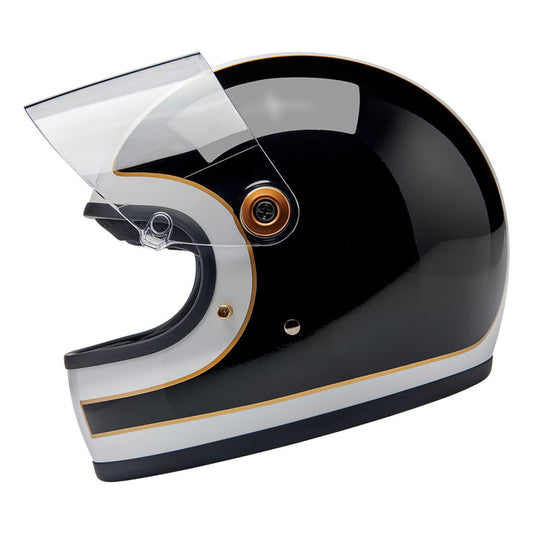 Casco Biltwell Gringo S -  Blanco/Negro Tracker Gloss