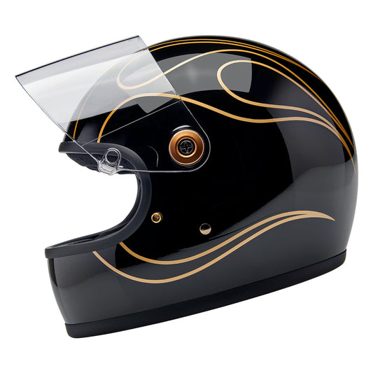 Casco Biltwell Gringo S -  Negro Gloss Flames