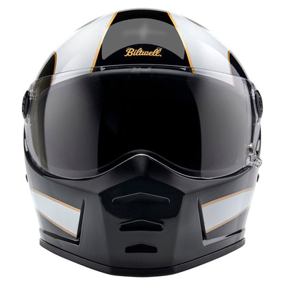 Casco Biltwell Lane Splitter Flames - negro/blanco