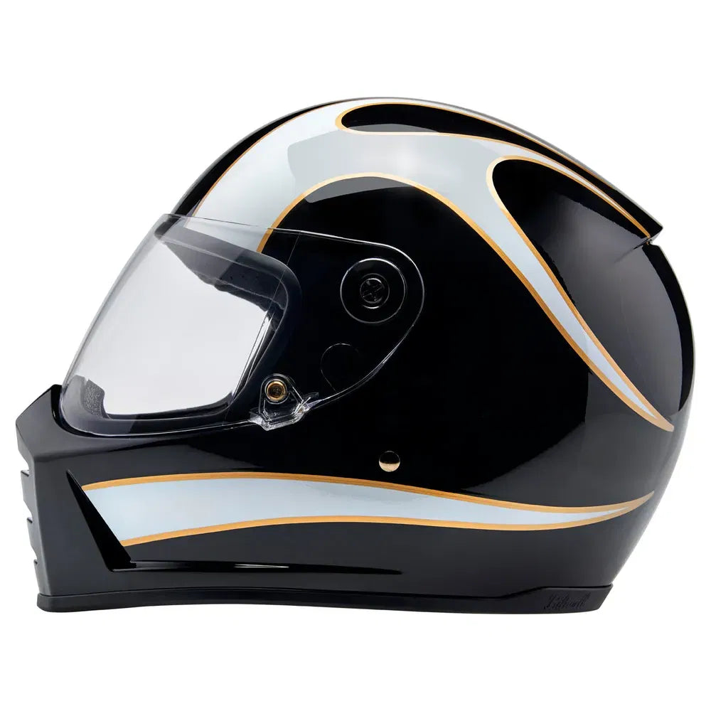 Casco Biltwell Lane Splitter Flames - Negro/Blanco