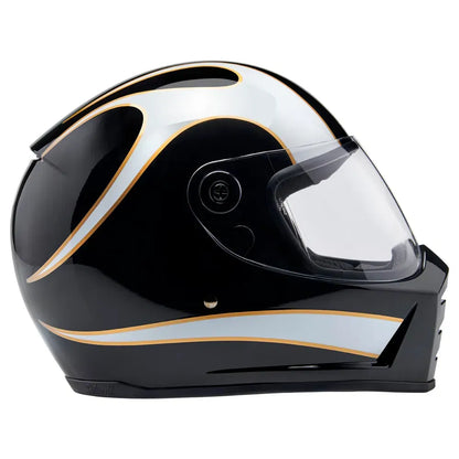 Casco Biltwell Lane Splitter Flames - Negro/Blanco