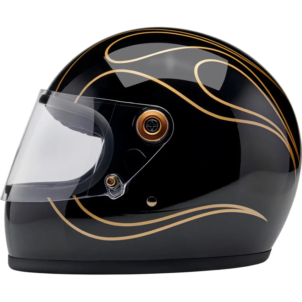 Casco Biltwell Gringo S Gloss Black Flames