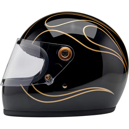 Casco Biltwell Gringo S Gloss Black Flames
