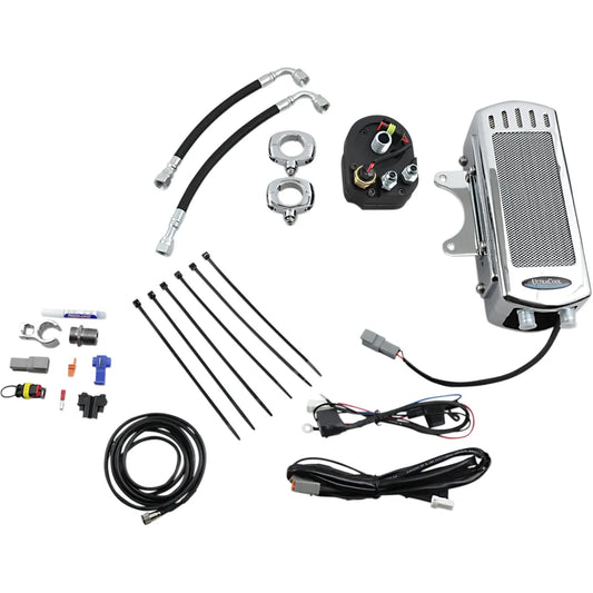 Oil Cooler Kit - Chrome - Side Mount - Softail