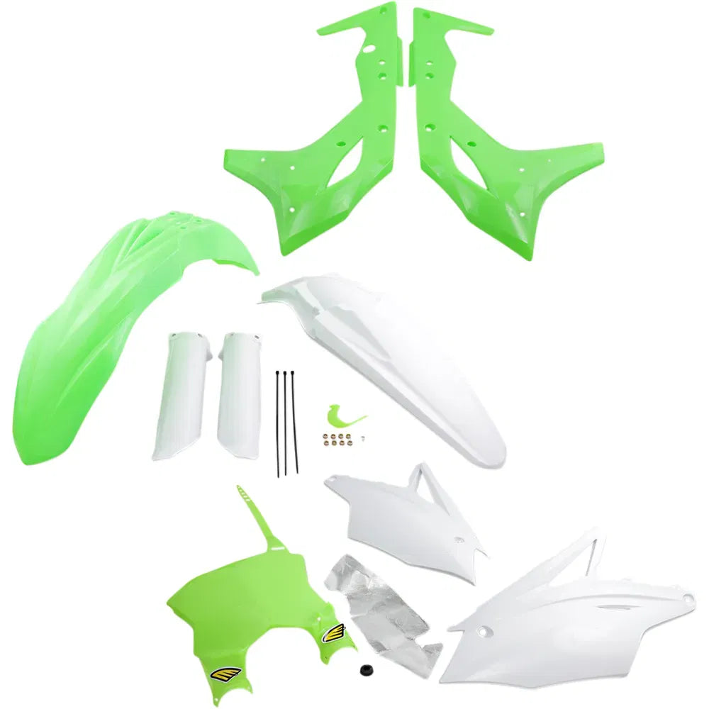 Body Kit - Powerflow - Fluorescent Green/White - KXF250