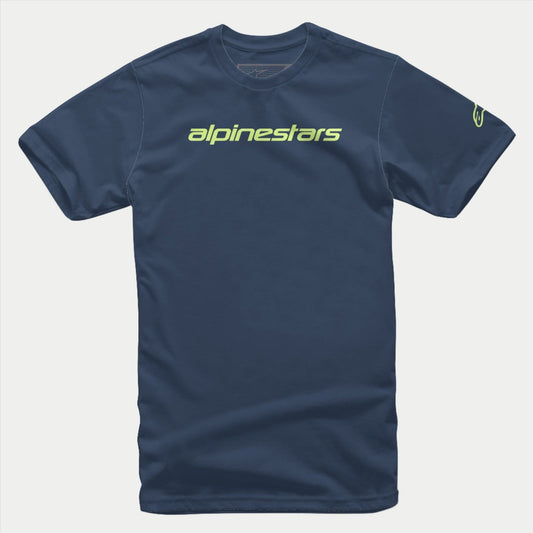 Playera Alpinestars Linear Wordmark - Azul/Verde