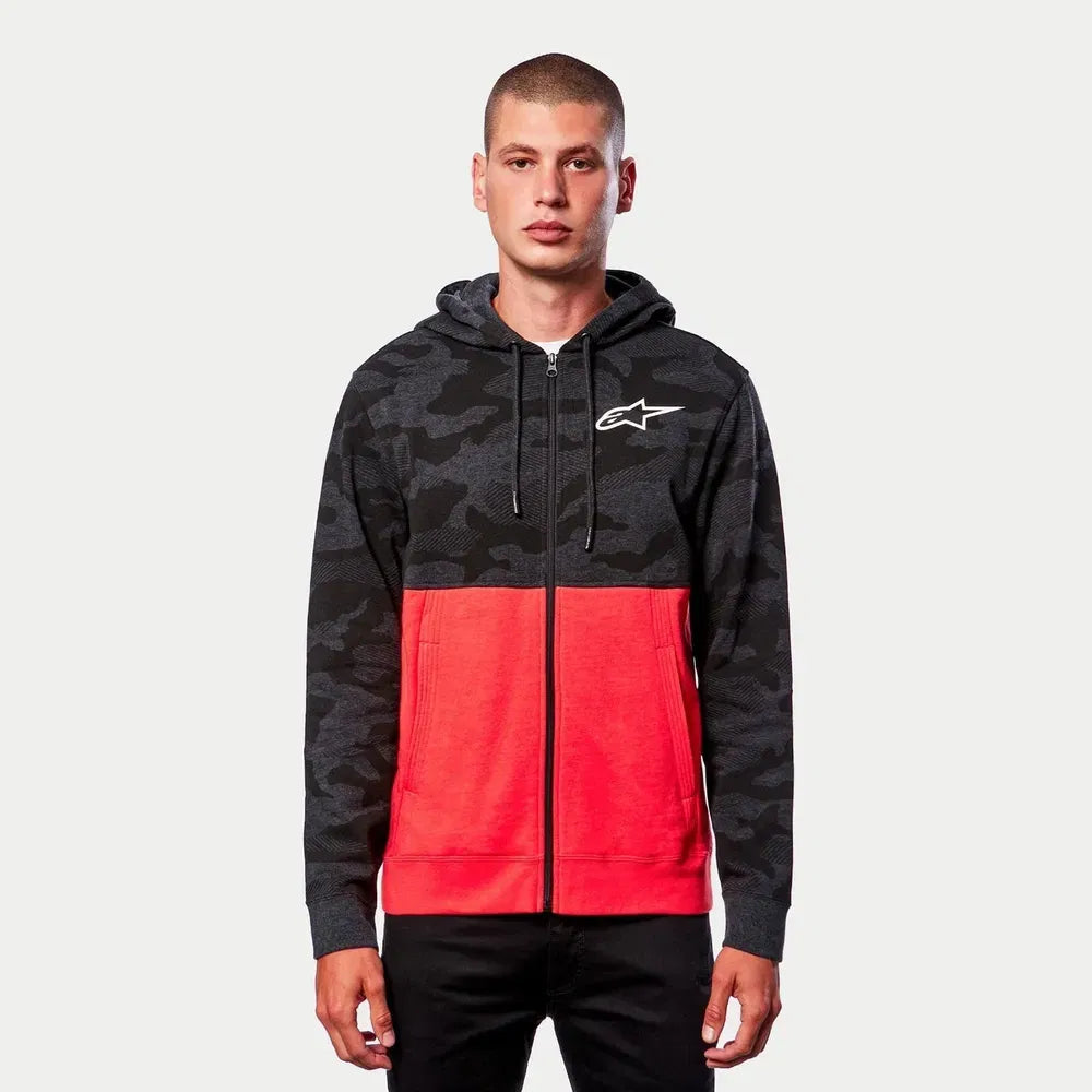 Sudadera Alpinestars Camo Block - Negro/Gris/Rojo
