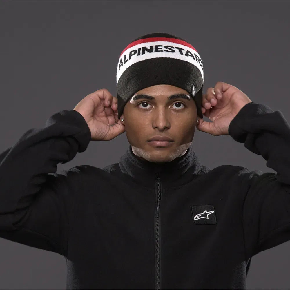 Beanie Alpinestars Stake - Negro/Blanco/rojo