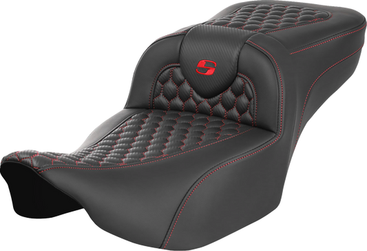 Asiento de alcance extendido Roadsofa™ - Asiento de alcance extendido Roadsofa™ - sin respaldo - Panal - Puntada roja - FLTR/FLHX '23-'24