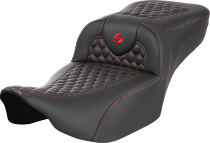Asiento de alcance extendido Roadsofa™ - Asiento de alcance extendido Roadsofa™ - sin respaldo - Panal - Puntada roja - FLTR/FLHX '23-'24