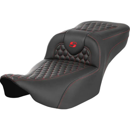 Asiento de alcance extendido Roadsofa™ - Asiento de alcance extendido Roadsofa™ - sin respaldo - Panal - Puntada roja - FLTR/FLHX '23-'24