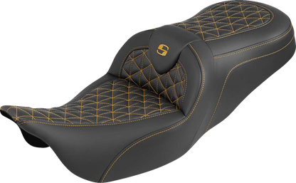 Asiento RoadSofa™ Tri Gripper - Asiento RoadSofa™ Tri Gripper - Alcance estándar - Costura dorada - sin respaldo - FLH/FLT '08-'25