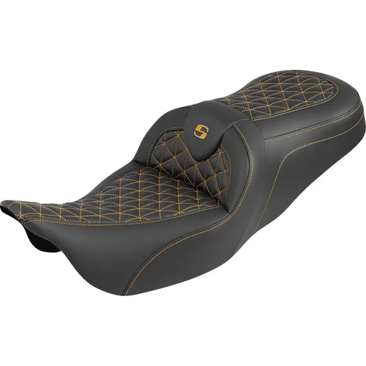 Asiento RoadSofa™ Tri Gripper - Asiento RoadSofa™ Tri Gripper - Alcance estándar - Costura dorada - sin respaldo - FLH/FLT '08-'25