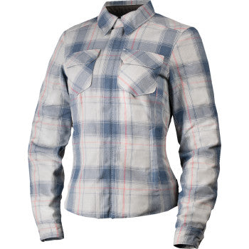 Chamarra de franela para dama Icon Fallblock - Gris
