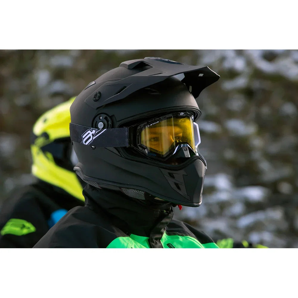 Casco range snow de doble panel plano negro