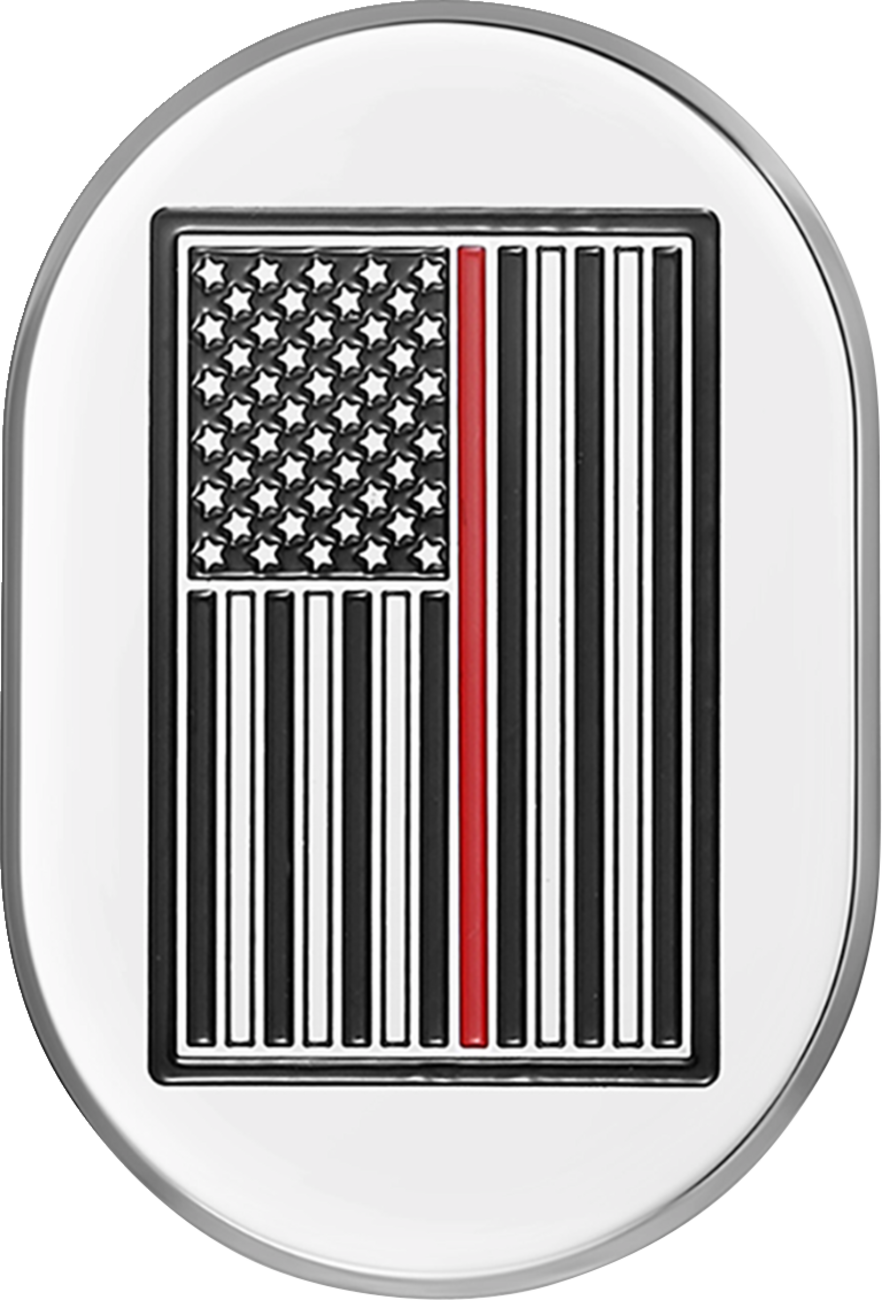 Cubierta de antena - Cubierta de antena - Guardabarros trasero izquierdo - Bandera americana de línea roja - Cromo