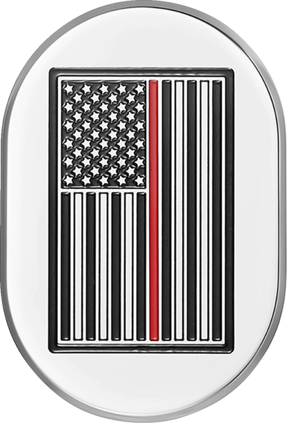 Cubierta de antena - Cubierta de antena - Guardabarros trasero izquierdo - Bandera americana de línea roja - Cromo