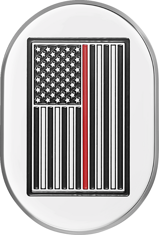 Cubierta de antena - Cubierta de antena - Guardabarros trasero izquierdo - Bandera americana de línea roja - Cromo
