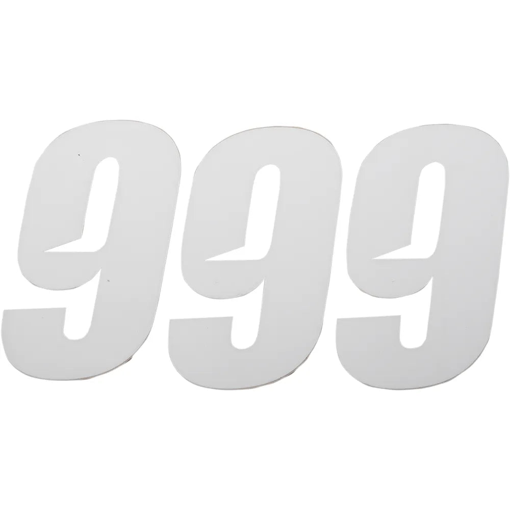 Slash Number Plate - #9 - White - 4"