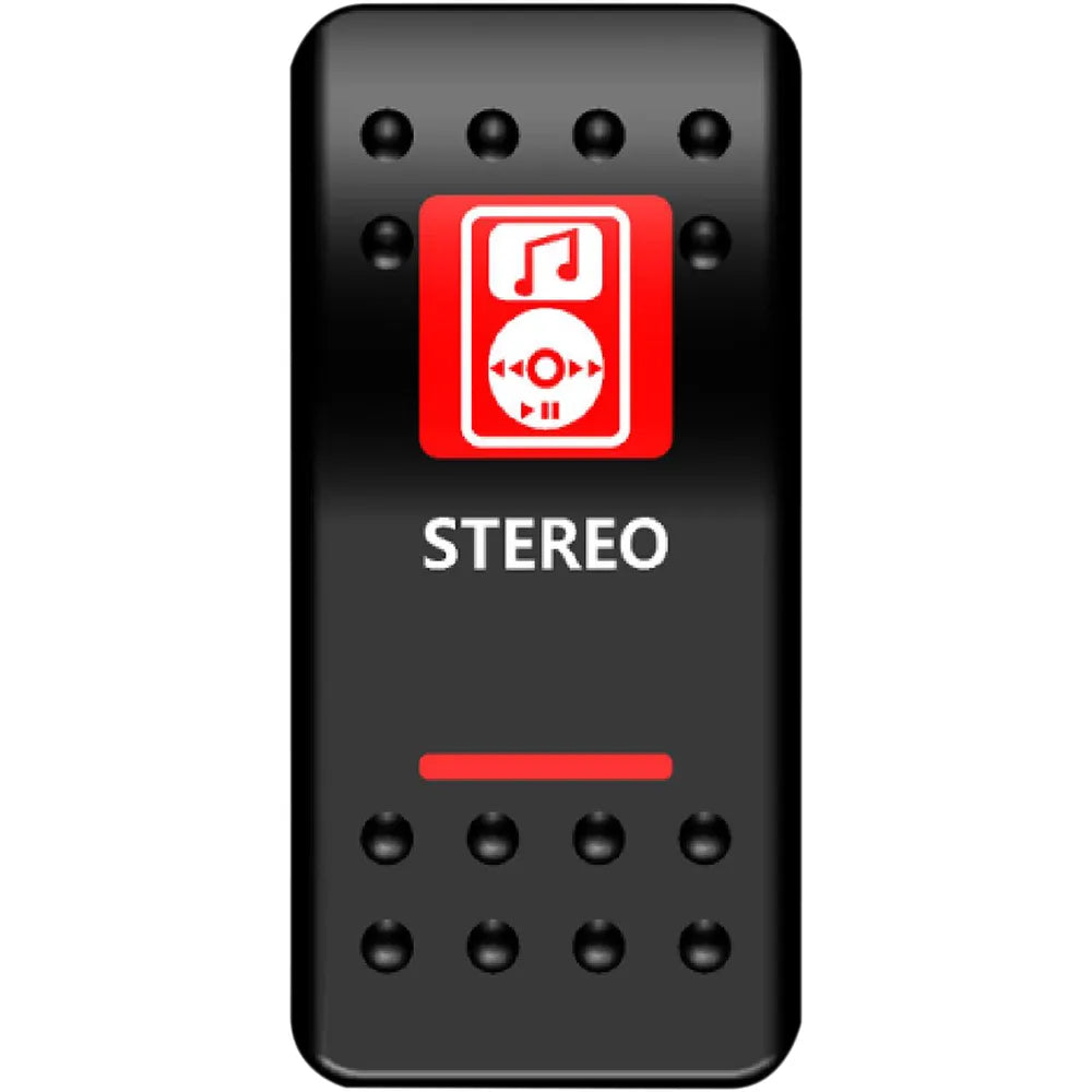 Rocker Switch - Stereo - Red