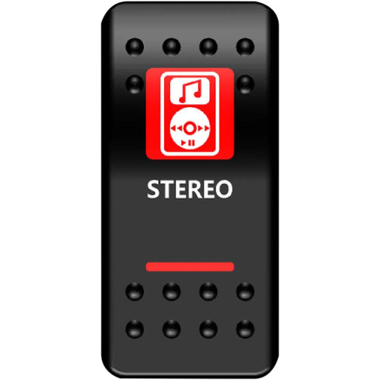Rocker Switch - Stereo - Red