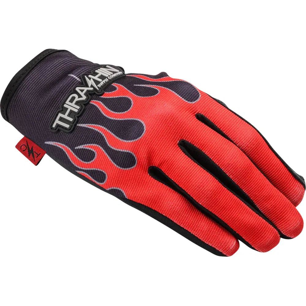 Guantes de cuero con llamas de palma sigilosos
