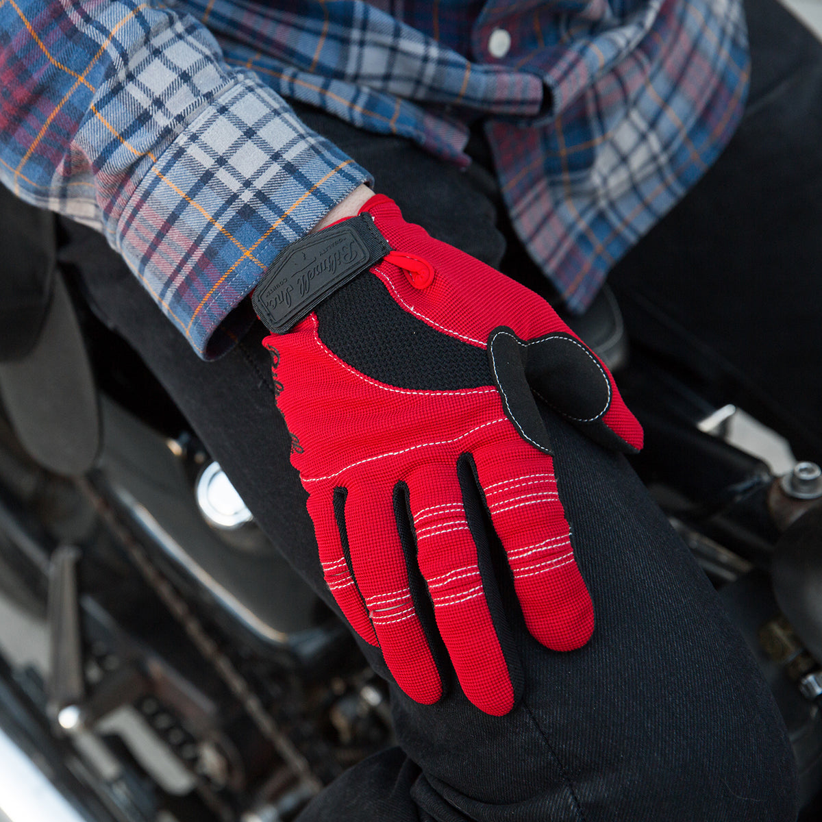 Guantes Biltwell Moto - rojos/negro/blanco