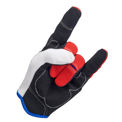 Guantes Biltwell Moto - rojo/blanco/azul