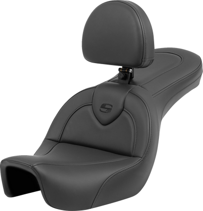 Asiento Roadsofa™ de alcance estándar - Asiento Roadsofa™ - con respaldo - Negro/Costuras negras - FXD '06-'17