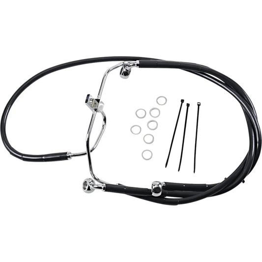 Brake Line - Front - Black - +10" - FXDF '08-'17
