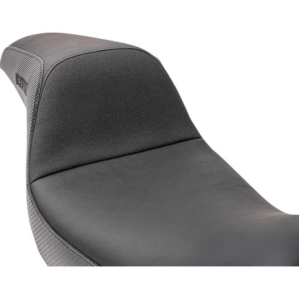 Asiento SLYFOX The Drifter Drifter Black Logo Black Vinyl W/ Slipstop Carbon Fiber Dyna '96-'03