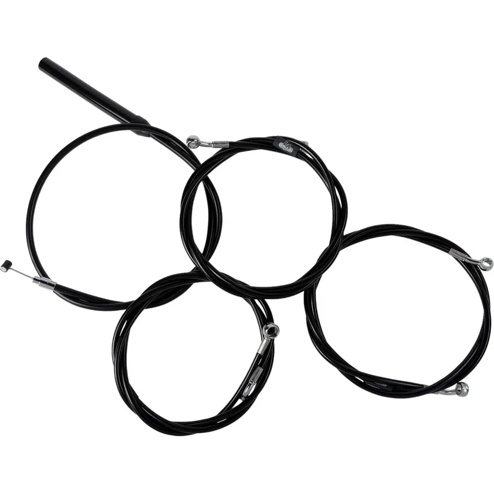 Kit completo de cable de manillar/línea de freno trenzado de vinilo negro