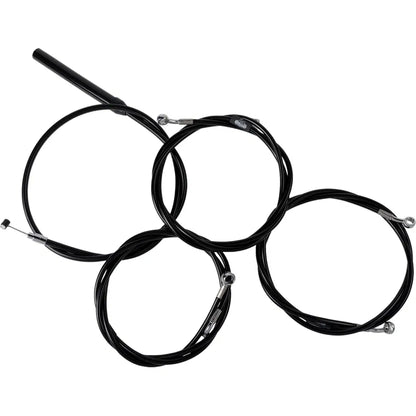 Kit completo de cable de manillar/línea de freno trenzado de vinilo negro