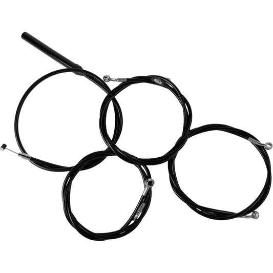 Kit completo de cable de manillar/línea de freno trenzado de vinilo negro