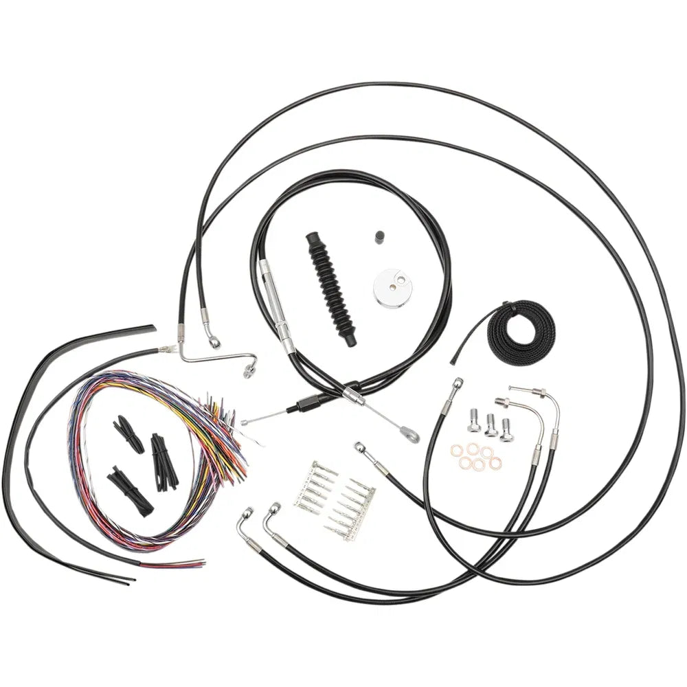 Kit completo de cable de manillar/línea de freno trenzado de vinilo negro