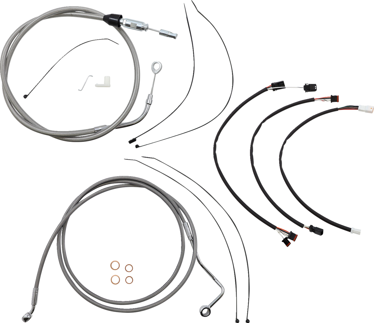Kit de instalación de manillar XR - Kit de instalación de manillar XR - Perchas para monos de 15"-17" - FLH '21 - Acero inoxidable/cromo