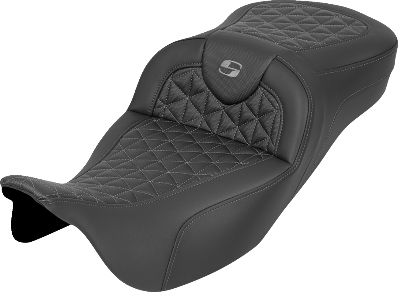 Asiento RoadSofa™ Tri Gripper - Asiento RoadSofa™ Tri Gripper - Alcance extendido - Costura gris - sin respaldo - FLH/FLT '08-'25