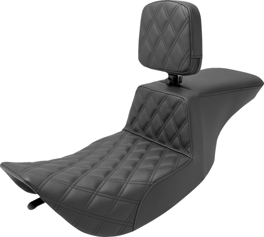 Asiento elevado Tour - Asiento elevado Tour - Respaldo del conductor - Costura de celosía delantera - FLHR/FLHX '97-'07