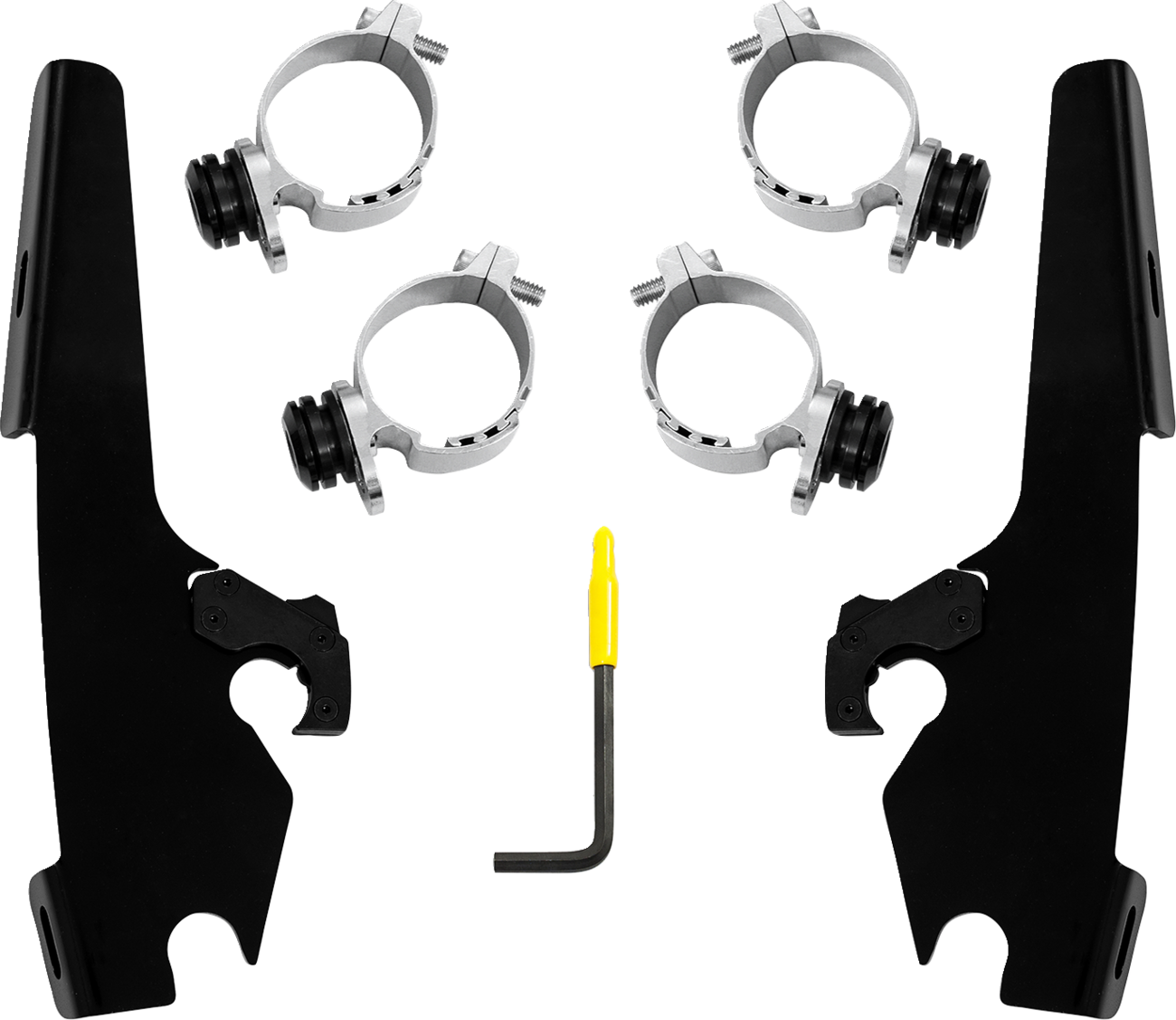 Kit de montaje completo con bloqueo de gatillo para parabrisas Fats/Slim - Kit de montaje Fats/Slim/Sportshield - Negro - Chief