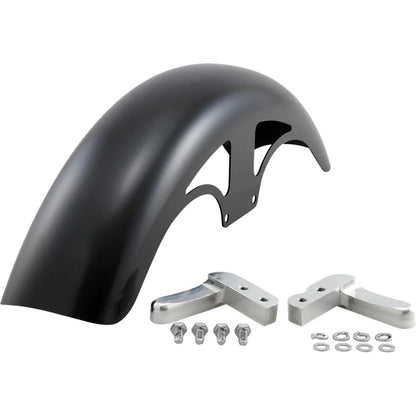 Guardabarros delantero serie Hugger con bloques de montaje para Softail/Dyna - Kit de guardabarros P-Tom - con bloques crudos - Acero - 19"