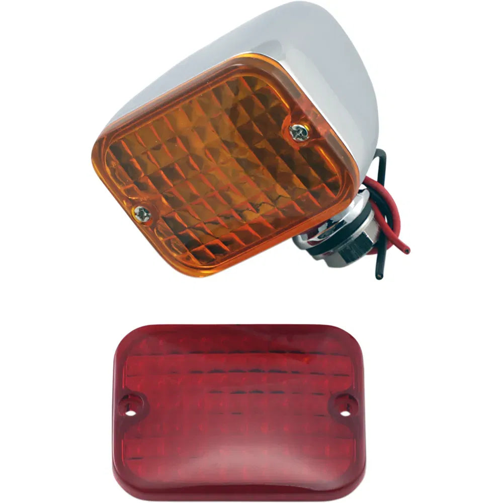Luz Rectangular de Filamento Doble - Ámbar/Rojo