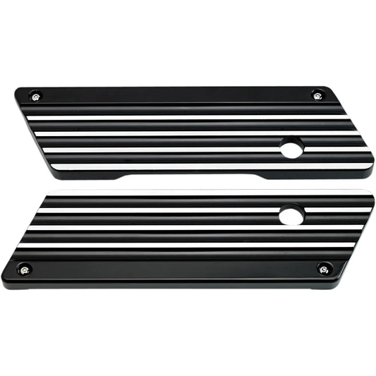 Finned Saddlebag Latch Covers - Black