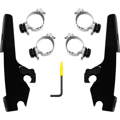 Kit de montaje completo con bloqueo de gatillo para parabrisas Fats/Slim - Kit de montaje Fats/Slim/Sportshield - Negro - Chief