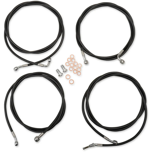 Handlebar Cable/Brake Line Kit - Mini Ape Hanger Handlebars - Black Vinyl