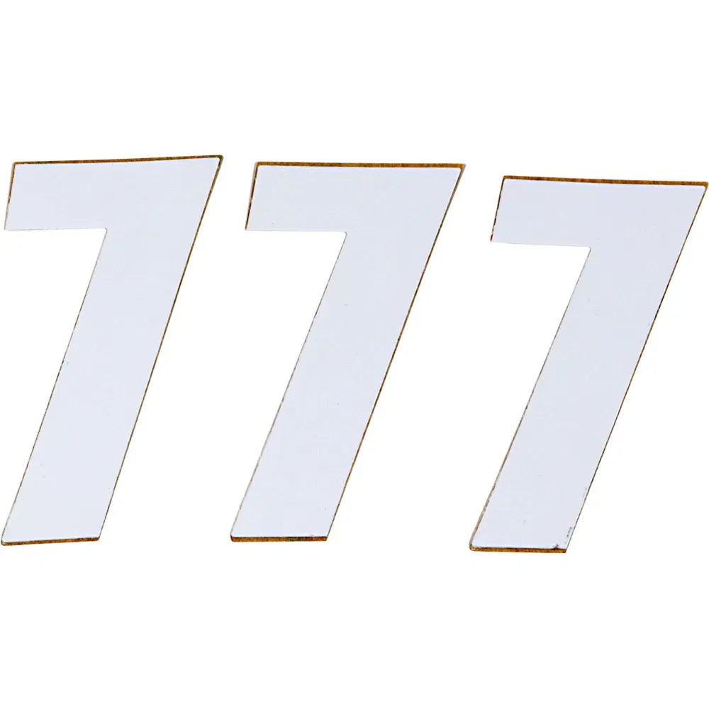 SX Plate Number - #7 - White - 4"
